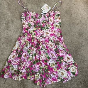 From Cattivo: Sky to Moon front tie corset mini romper, never worn, size medium